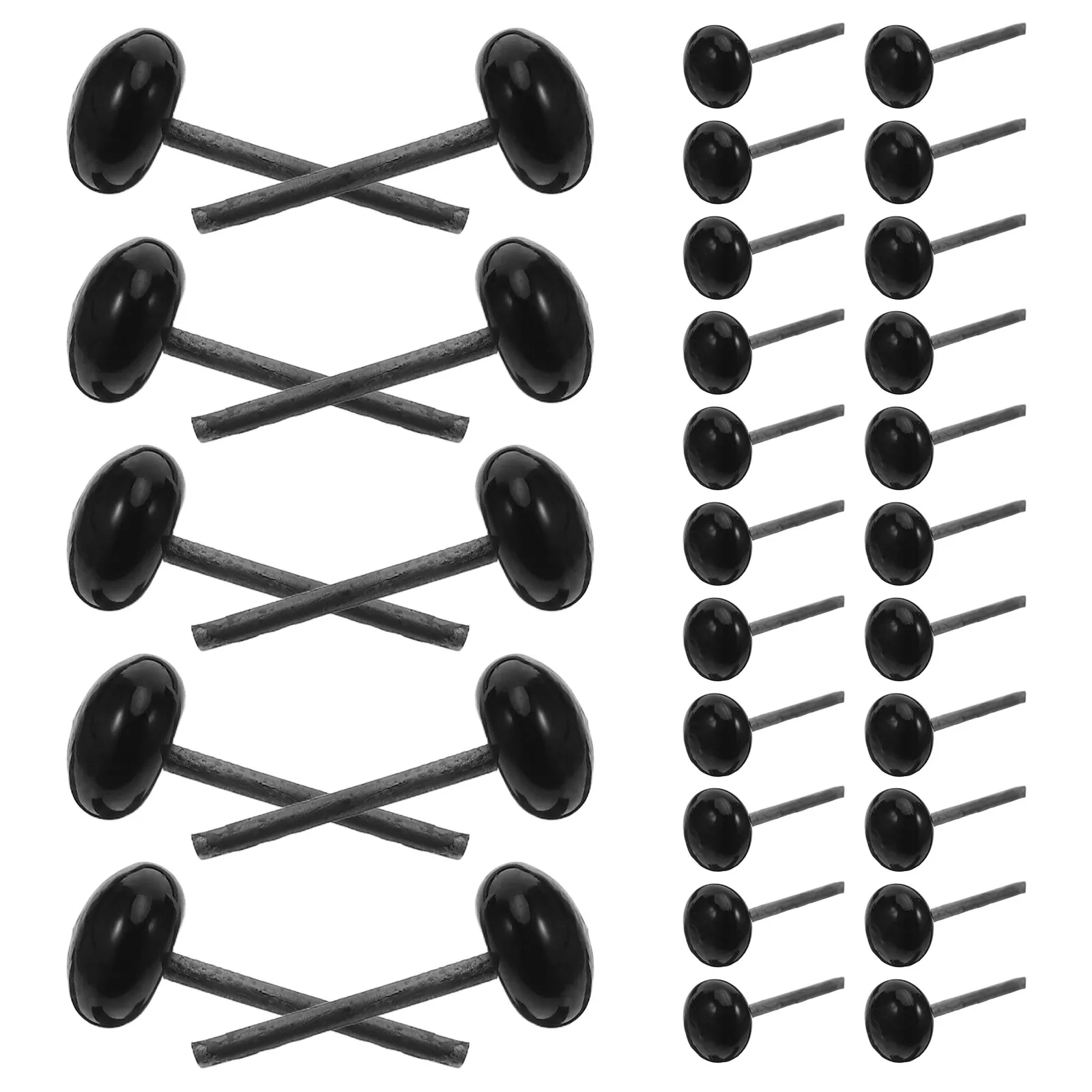 100Pcs Glass Black Craft Eyes For Stuffed Animal Making Art Student 8MM Safety Needle Felting Embroidery Sewing