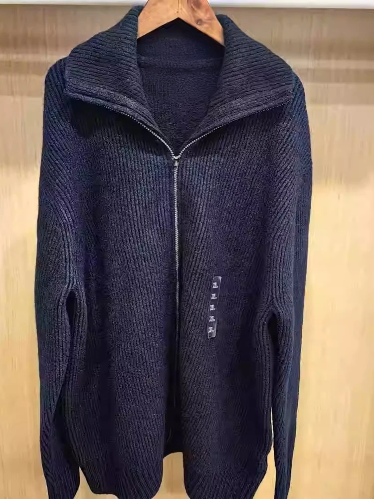 

Кардиган унисекс на молнии, вязаный, с длинными рукавами, в рубчик, ветрозащитный, из полиэфирного волокна