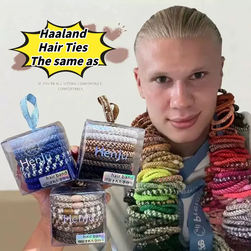 2026 New Erling Haaland Hair Ties The same as 15-Pack Premium Elastic Ponytail Holders fashion colored hair rubber band Bracelet