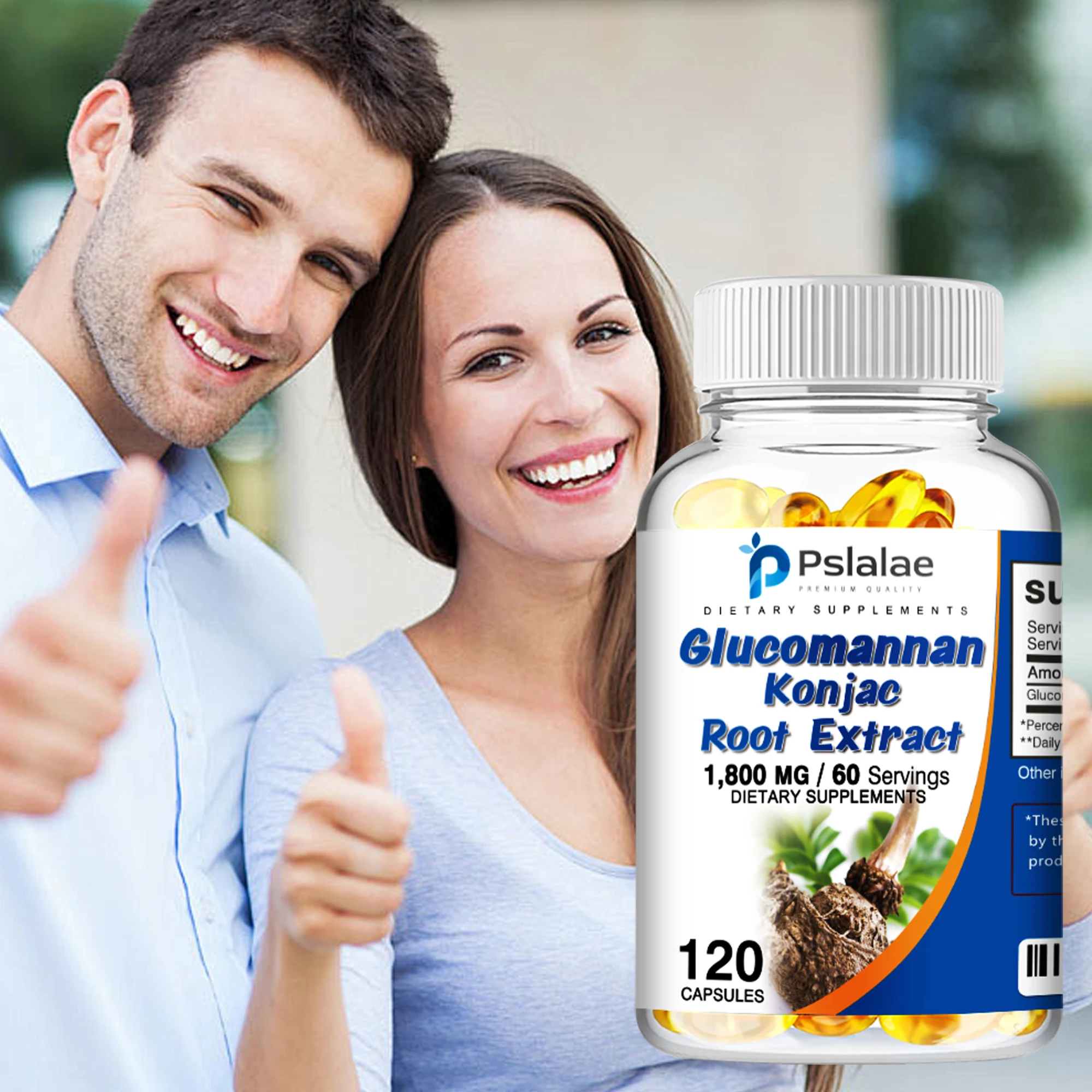 Glucomanano-cápsulas de glucomanano, promueve la salud intestinal y apoya la gestión energética, 120 cápsulas