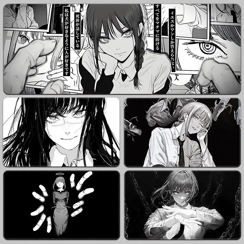 

Большой коврик для мыши с бензопилой, аксессуары для ПК, резиновая клавиатура Xxl, ковер для мыши, противоскользящий коврик для геймера, коврик для ноутбука Makima, настольный коврик