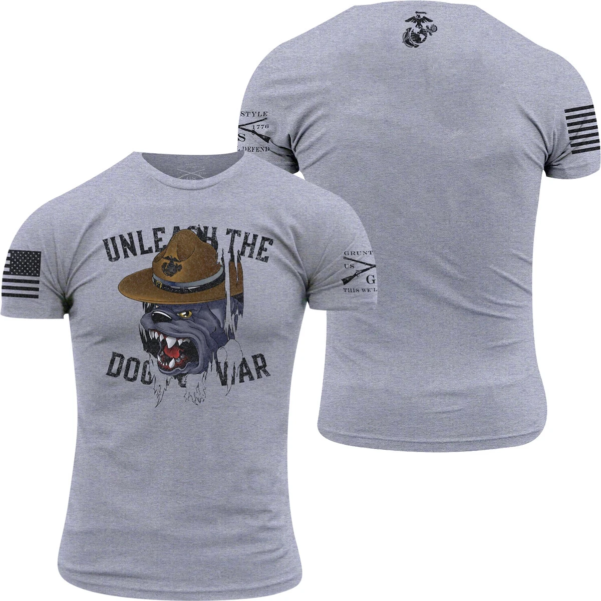 

Infantry Style USMC Dogs of War T-shirt - Grey T-shirt for Men and Women, Casual and Comfortable