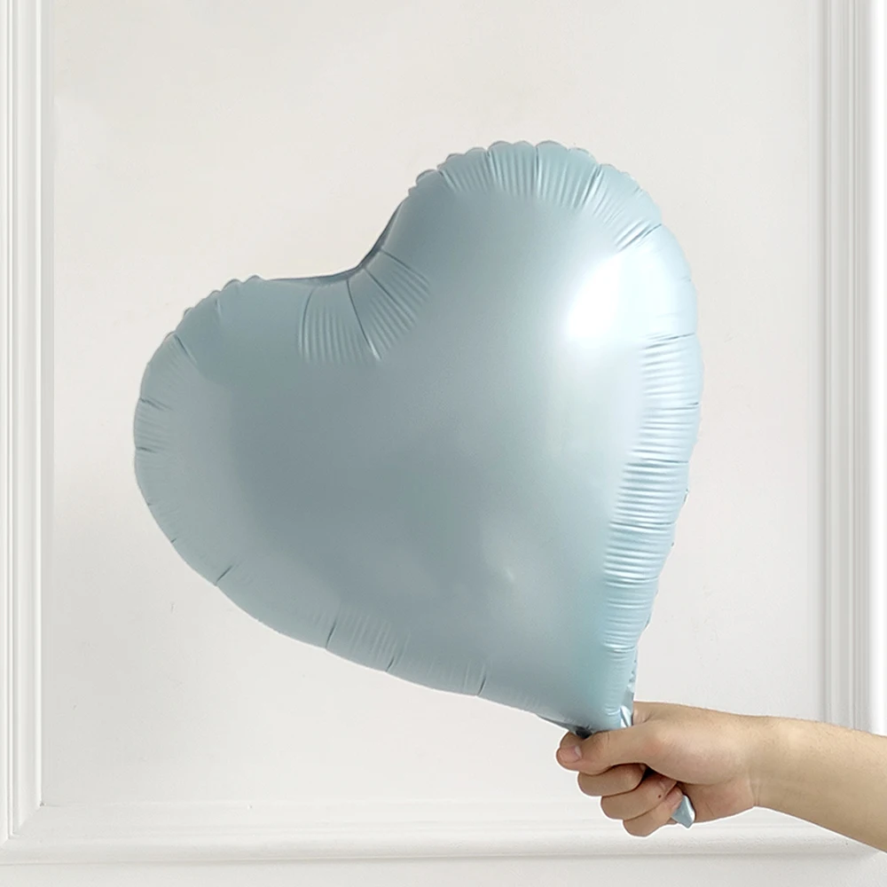 5/10Pcs 18inch Cream Heart Foil Balloon Sage Green Baby Pink Blue Brown Heart Helium Globos for Birthday Baby Shower Party Decor