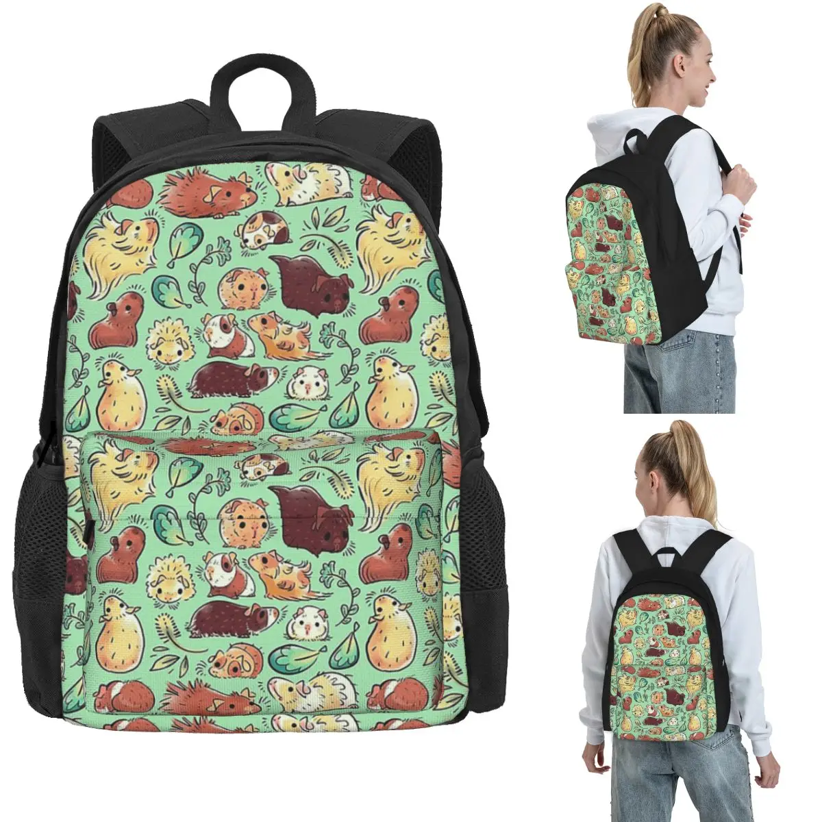 Guinea Pig Huddle Backpack Hot Sale Daypack Large Capacity Children BookBag School Bag Shoulder Bags for Men Women