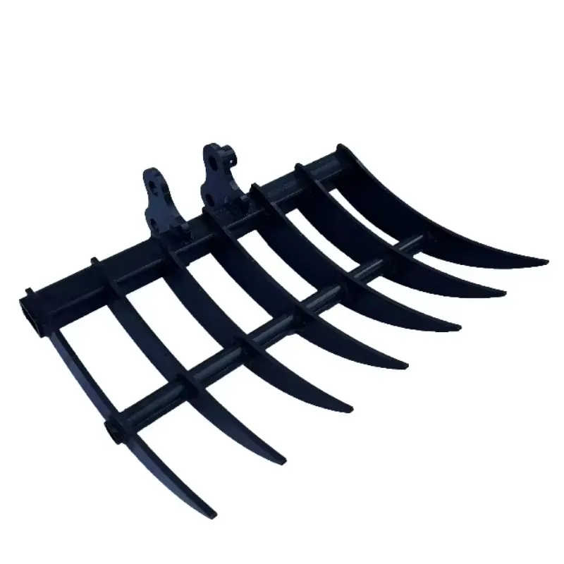 800mm Rake Land Clearing Rake Rod Root Harrow Excavator Farm Operation Mini Excavator Attachment