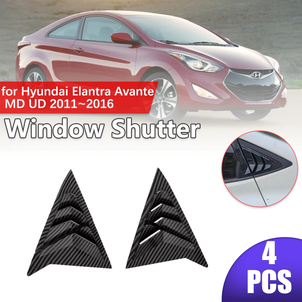 

Автомобильный станок для Hyundai Elantra Avante MD UD 2011 ~ 2016,2012 2013 2014 2015 жалюзи из АБС-пластика на заднее боковое окно, гоночный стиль, треугольная наклейка, аксессуары