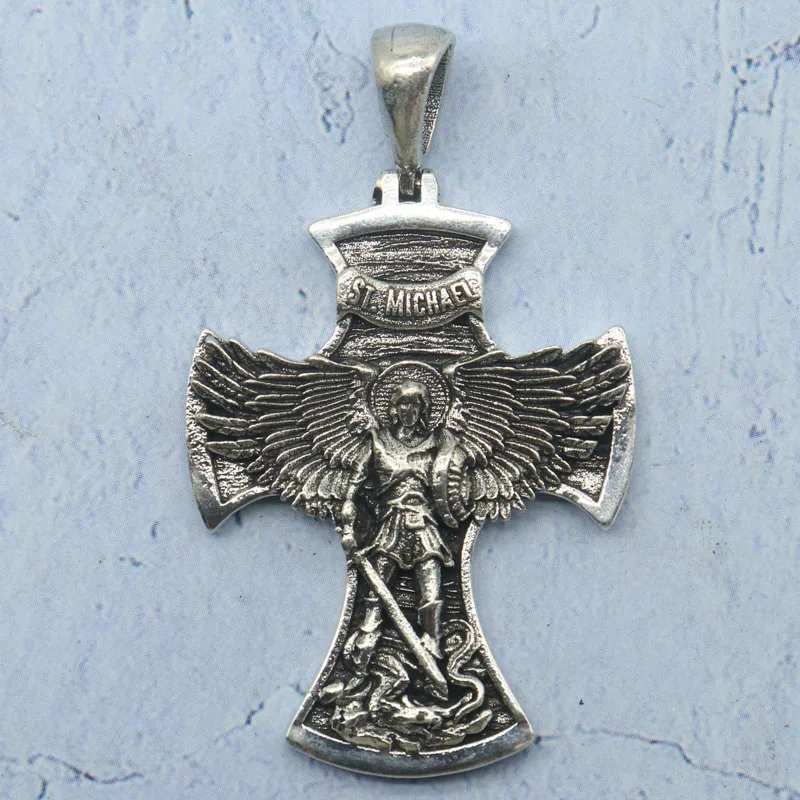 

Buy 4 Get 1 Free Classic 13g Stainless Steel Cross St. Michael Apologists Mens Pendant Pendant SheCrown