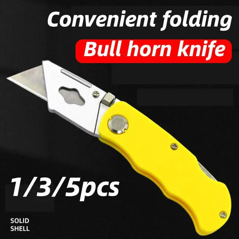 Utility Knife Electrician Retractable Sharp Cut Heavy-duty Folding Knife Aluminum Plastic Handle Blade With Lock Portable Set