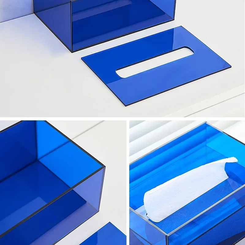 INS Acrylic Tissue Box Holder Napkin Dispenser Wipe Case Kitchen Storage Box Desktop Organizer Home Living Room Decoration