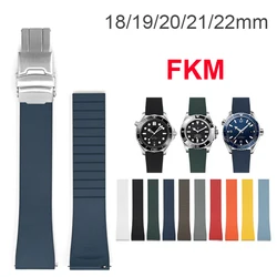 High Grade FKM Fluoro Rubber Watch Band 18mm 19mm 20mm 21mm 22mm Universal Quick Release Folding Buckle Strap Bracelet for Omega