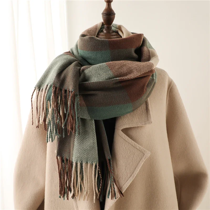 New Winter Cashmere Scarf for Women Warm Shawl and Wraps Thick Blanket Foulard Fashion Bufanda Neckerchief Bandana Pashmina