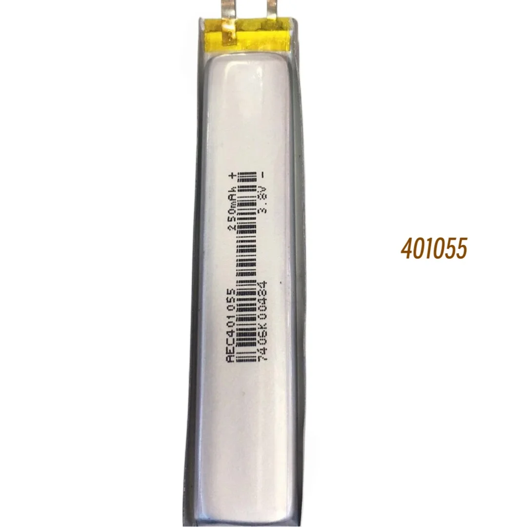 3.7V 250mAh Li‑Polymer Battery 401055 041055 Rechargeable Replacement Battery For MP3 Bluetooth Headset Small Toy Voice Recorder
