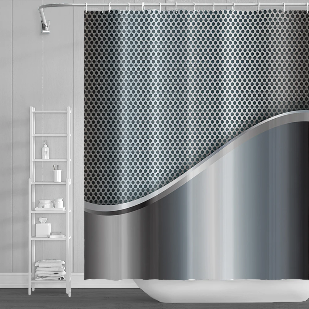 Modern Simulation Shower Curtain Simple 3D Printed Waterproof Bath Curtains with Hooks for Bathtub Cloth Decoration Home Decor