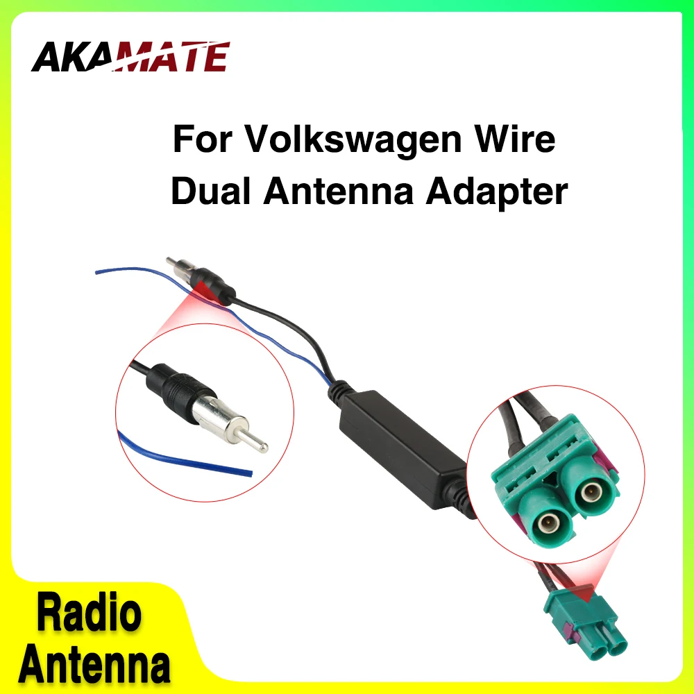 AKAMATE For VW Radio Dual Connections Radio Cable Adapter Cable