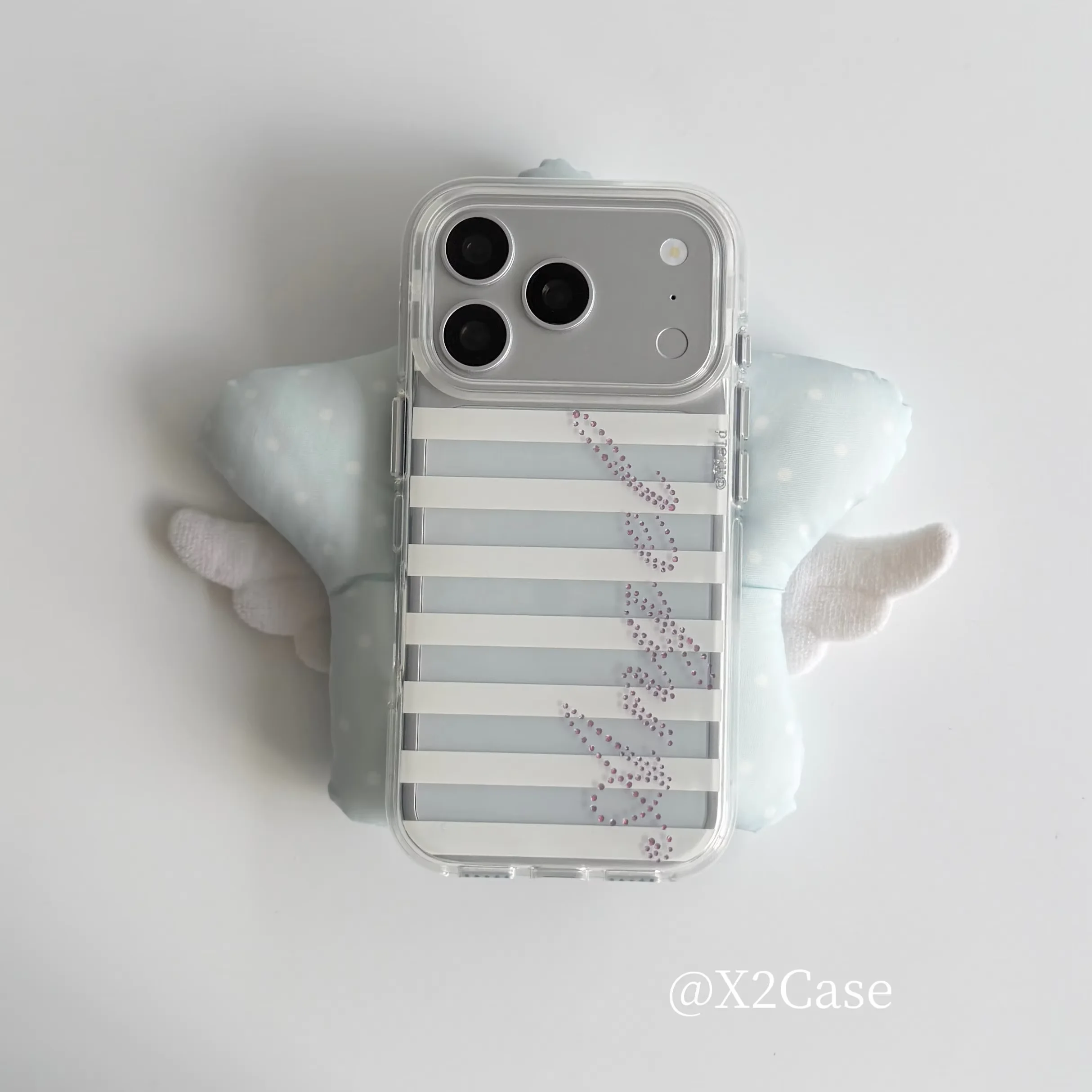 Coque de téléphone minimaliste à rayures blanches, style coréen Ins Y2K, motif ange, pour iPhone 18 17 16 15 14 13 12 11 Pro XR XS X Max Plus 8 7 MINI