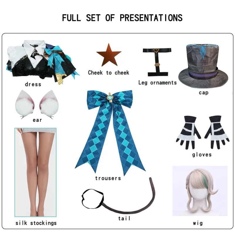 أزياء لينيت التأثيرية جينشين إمباكت زي موحد شعر مستعار أنيمي النمط الصيني أزياء الهالوين لعبة الجلد الجديد #6