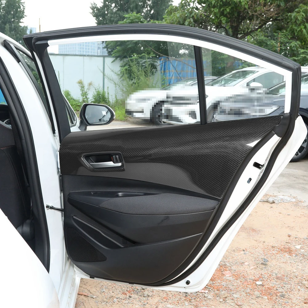 

Real Carbon Fiber Car Interior Rear Door Panel Cover Trim Accessories For Toyota GR Corolla 2023up