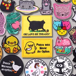 NEW Animal Cat Duck Embroidered Patches Cartoon Patch Iron On Patches For Clothing Hats Jackets Sew/Ironing Personalization DIY