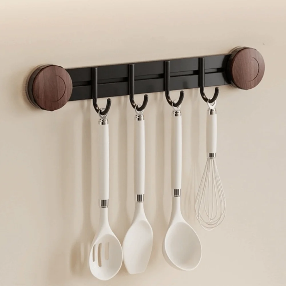 

4/6 Hooks Vacuum Suction Cup Hooks Wall-Mounted No Drilling Hanging Clothes Hooks Traceless Removable Kitchen Storage Hooks