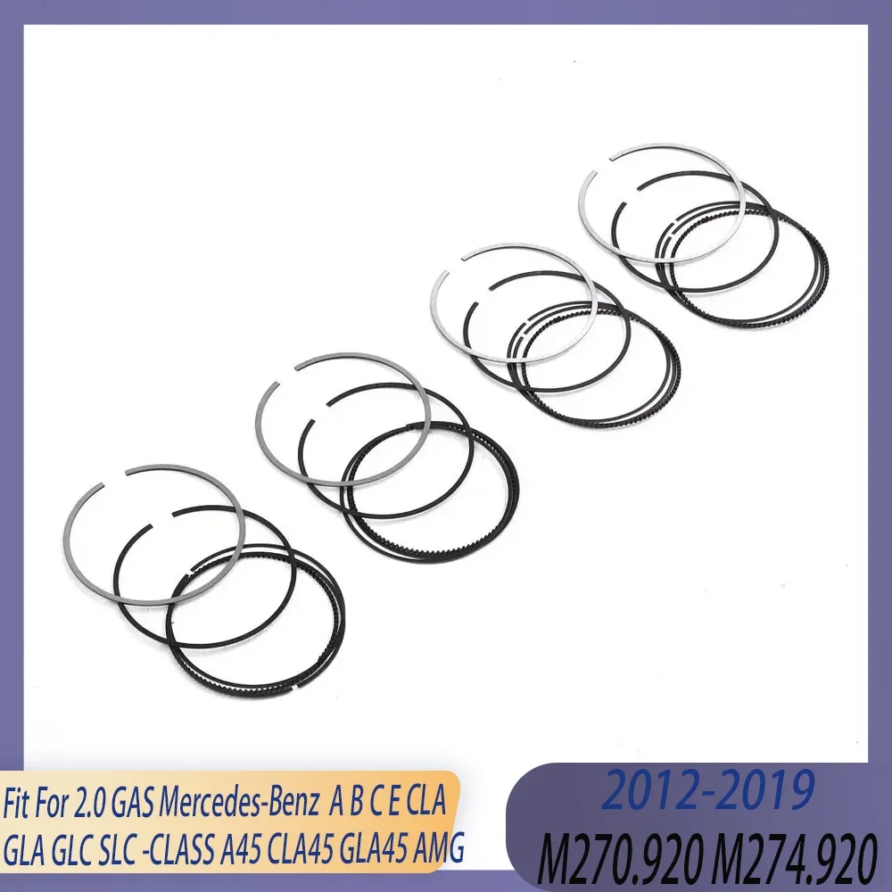 STD 4x Engine Piston Ring Kit Fit 2.0 L M270 M274 GAS 12-19 For MERCEDES-BENZ A B C E CLA GLA GLC SLC CLASS A45 CLA45 GLA45 AMG