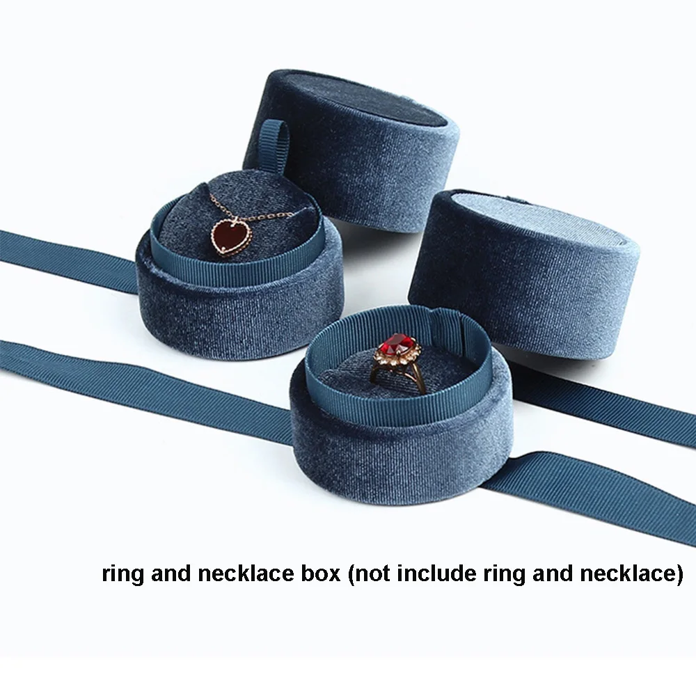 Round Packaging Wedding Necklace Engagement  Ring Velvet Jewelry Display Jewelry Box Fashion Accessories Displays Box