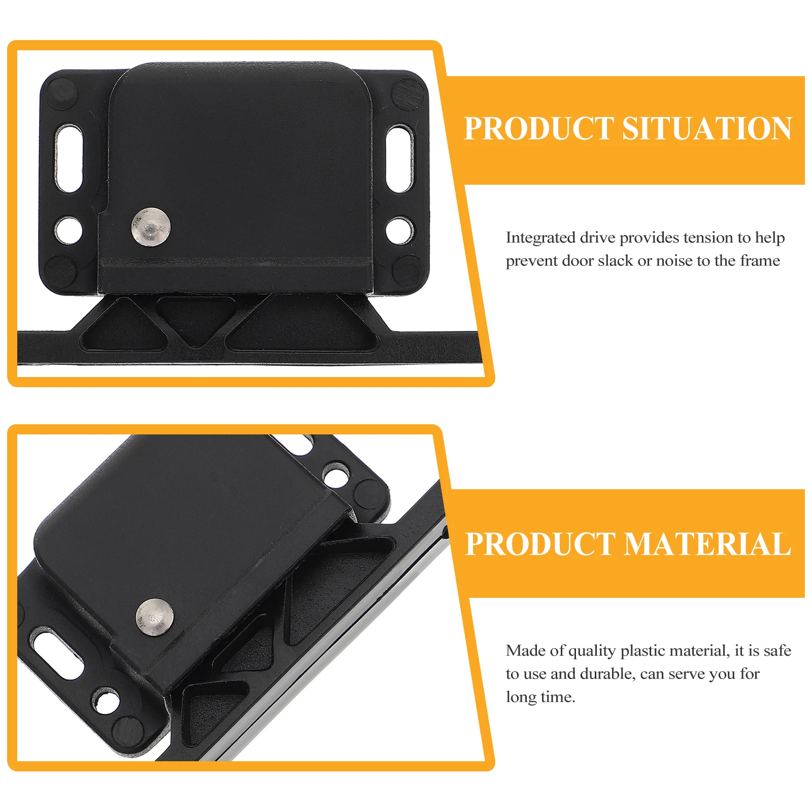 

Premium Plastic Concealed Push Side Mount Door Latch Privacy Lock For Bedroom Balcony Kitchen Snap-In Close Catch Sliding