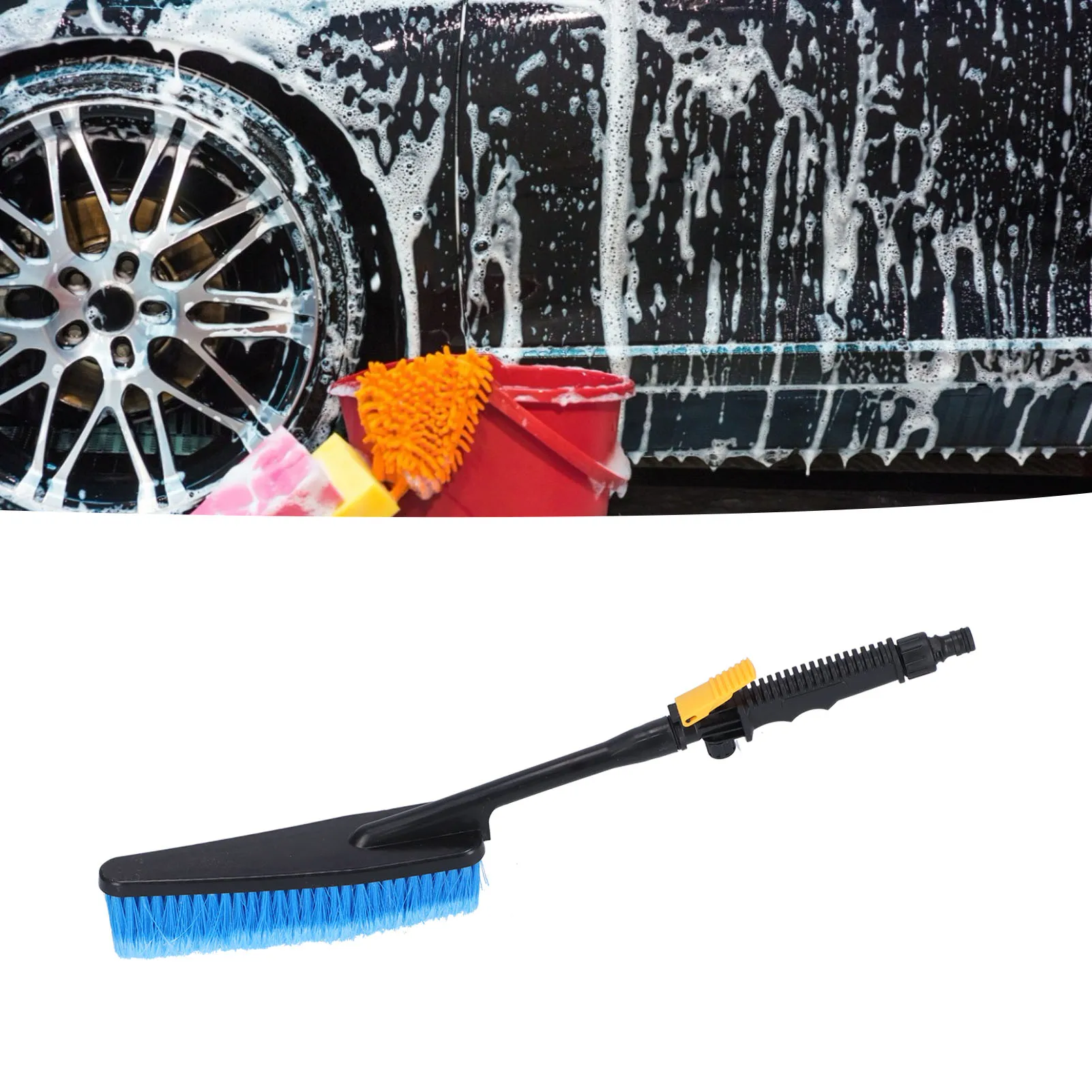 Auto-Reinigungsbürste mit Weichen Borsten und Abnehmbarem Griff für Autowäsche und Bodenreinigung