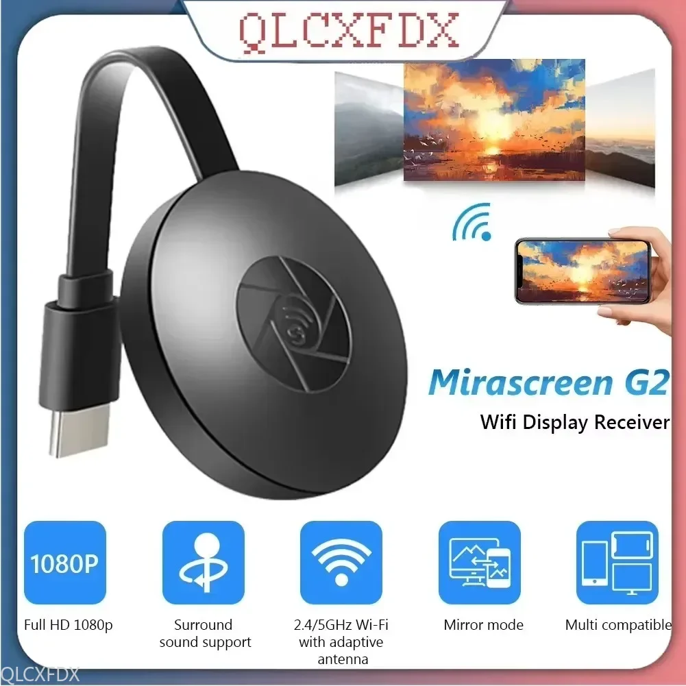 عصا تلفاز Mirascreen HDMI متوافقة مع HD 1080P AirPlay MiraCast لاسلكية واي فاي عرض DLAN دونغل استقبال يدعم netflix youtube