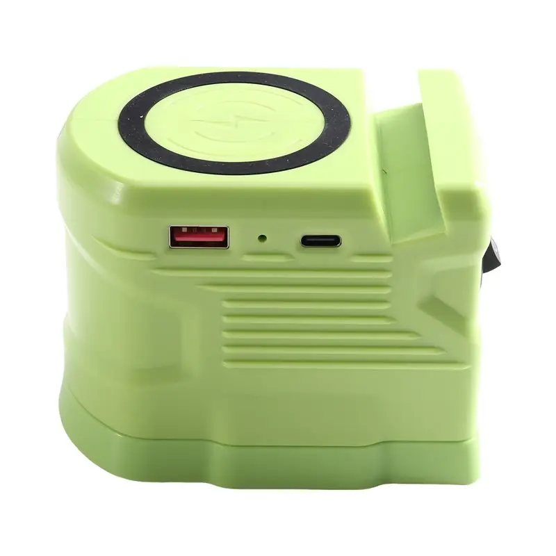 B16C-For Camping Workshop Compatible 15W Max Wireless Charging Adapter For Ryobi 18V Battery Featuring USB& Type-C Ports