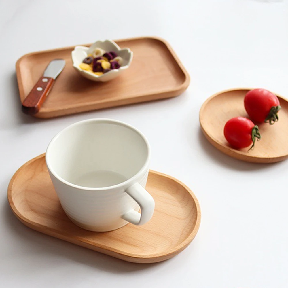 

Creative Cup Pad Bamboo Wood Flower Pot Tray Anti-Fade Home Decor Coaster Plate Kitchen Decorative Simple Elegant Design Holder