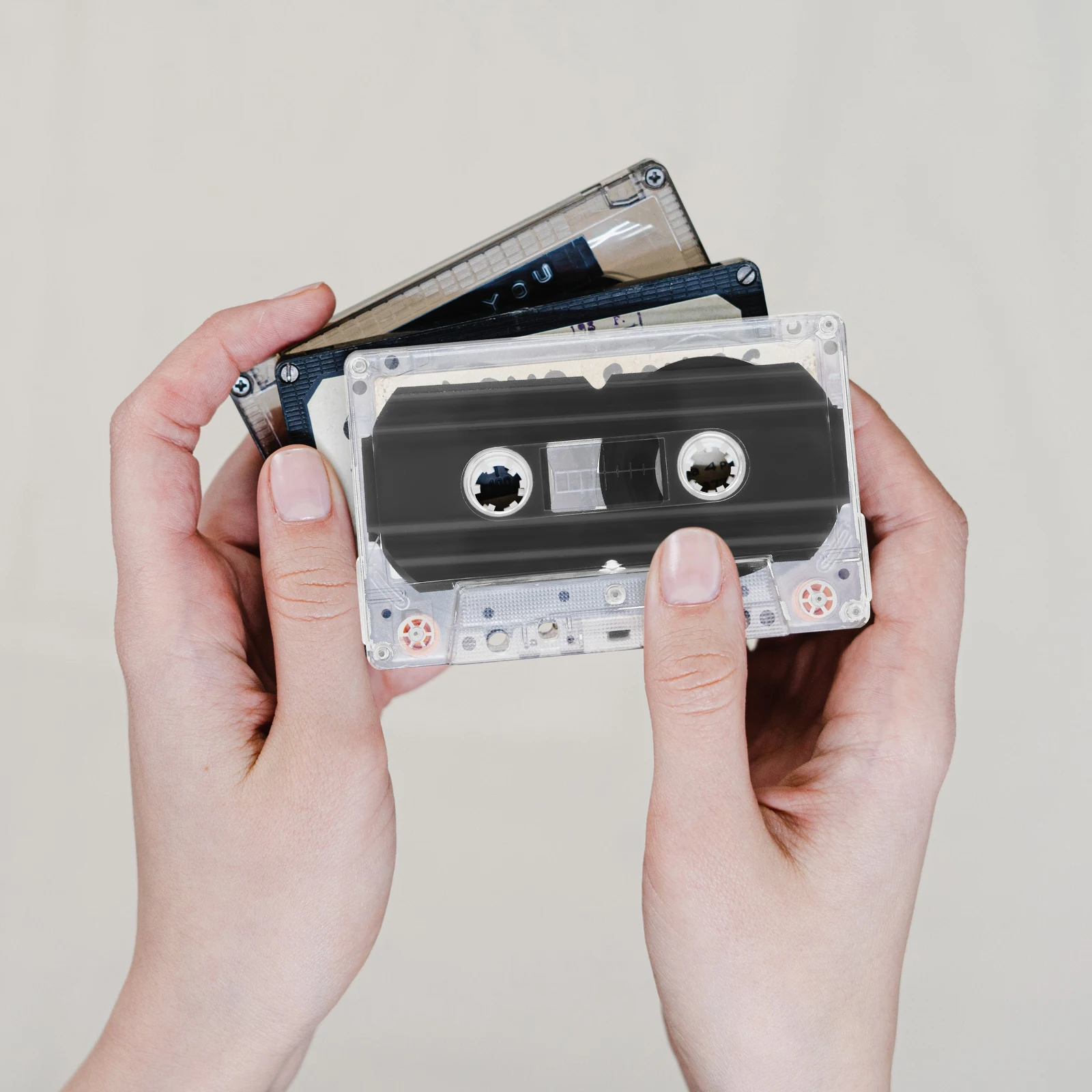 

6 pcs Blank Cassette Tapes 60 Minute Each Recordable Compatible Recorders Transparent Box Storage Empty Cassette Tapes