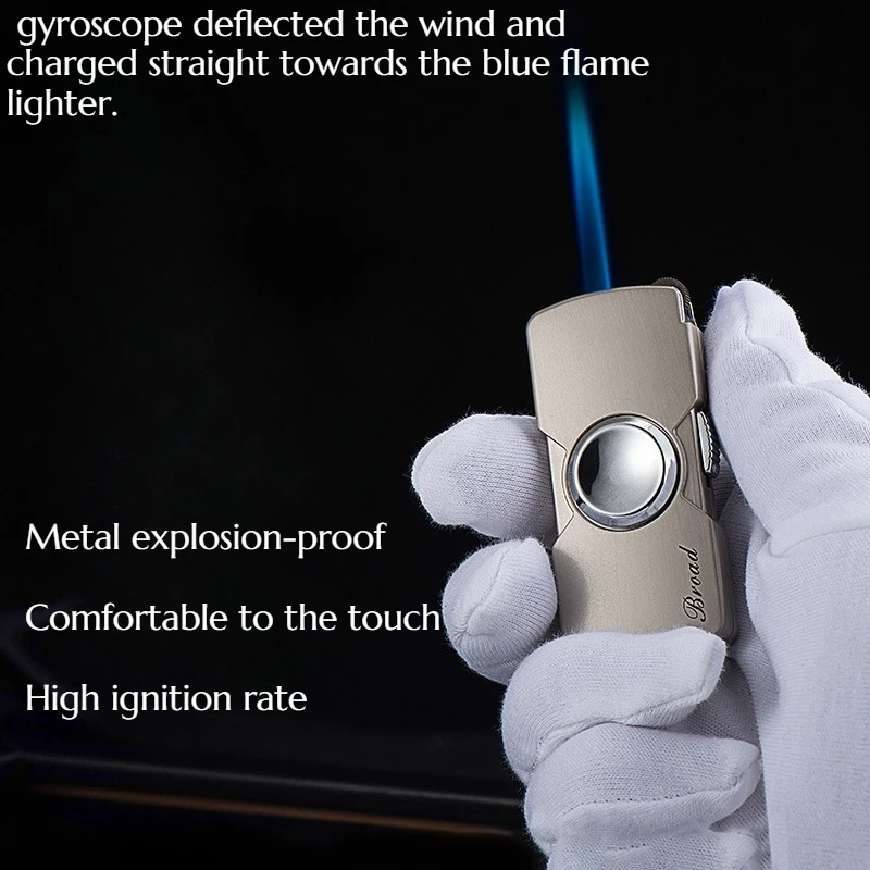 Mini Wheel Directly Strikes Lighter Sand Windproof Blue Flame Men's Gift Cigarette Accessories