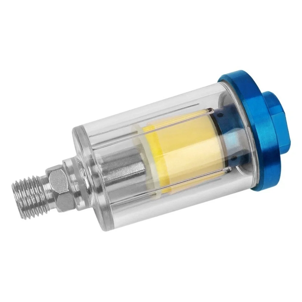 Mini Air Water Filter Separator for Pneumatic For Paint Spray Tool with Threaded Quick Connect Options and Transparent Cup
