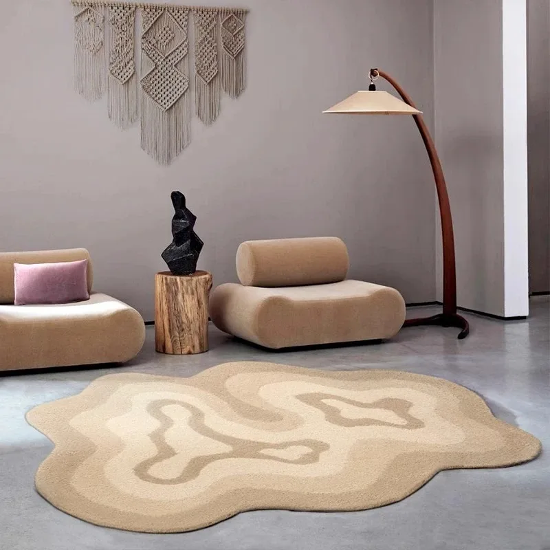 

Irregular Carpets for Living Room Modern Style Bedroom Decor Carpet Thicken Lounge Anti-slip Floor Mat Fluffy Plush Bedside Rug