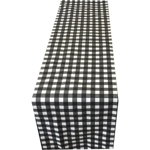 Zeren Home Black White Plaids Stain resistant Runner 100x25 cm