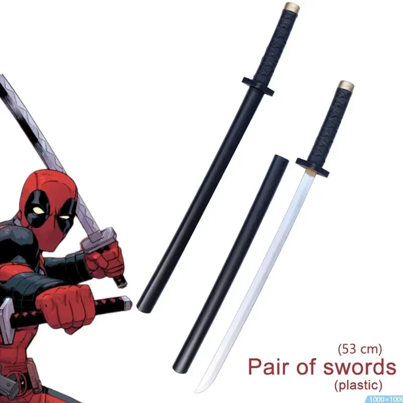 2025 Deadpool Set Supehero Cosplay Kostuum Accessoires Paar Zwaarden Rugzak Jongen Speelgoed Verjaardagsfeestje Gift Party Dress Up P #   1