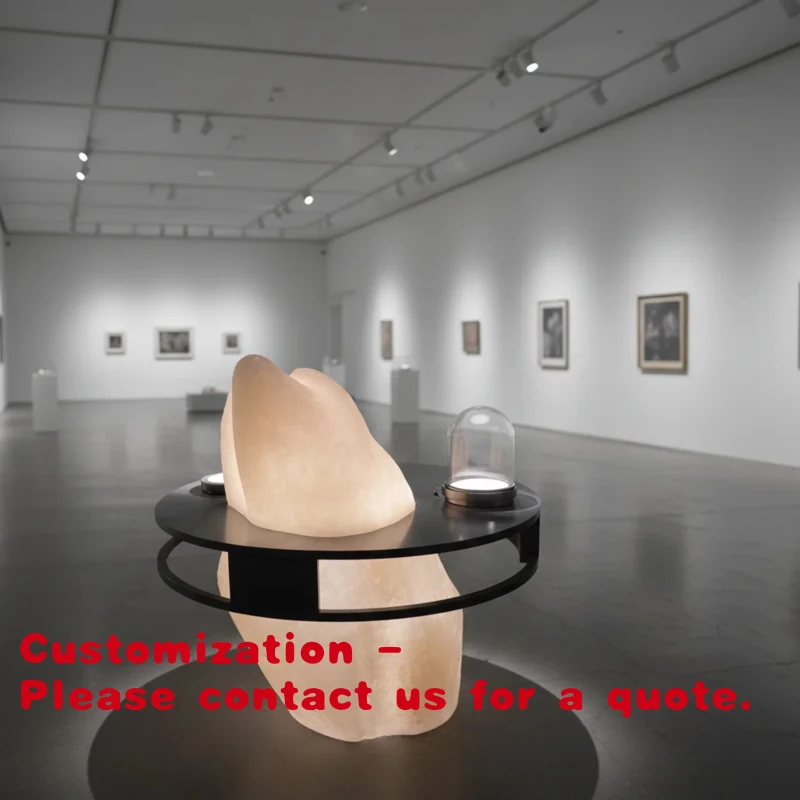 custom.High Quality Oval Glass Fiber Reinforced Plastic Art Exhibition Display LED Lighting Museum Retail