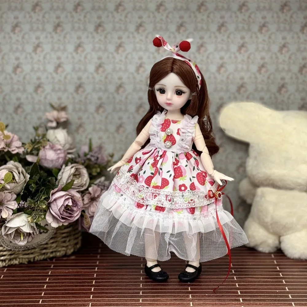 Dressing With Clothes 30cm BJD 3D Eyes 1/6 BJD Removable Joints Dress Up Cute 1/6 Bjd Children