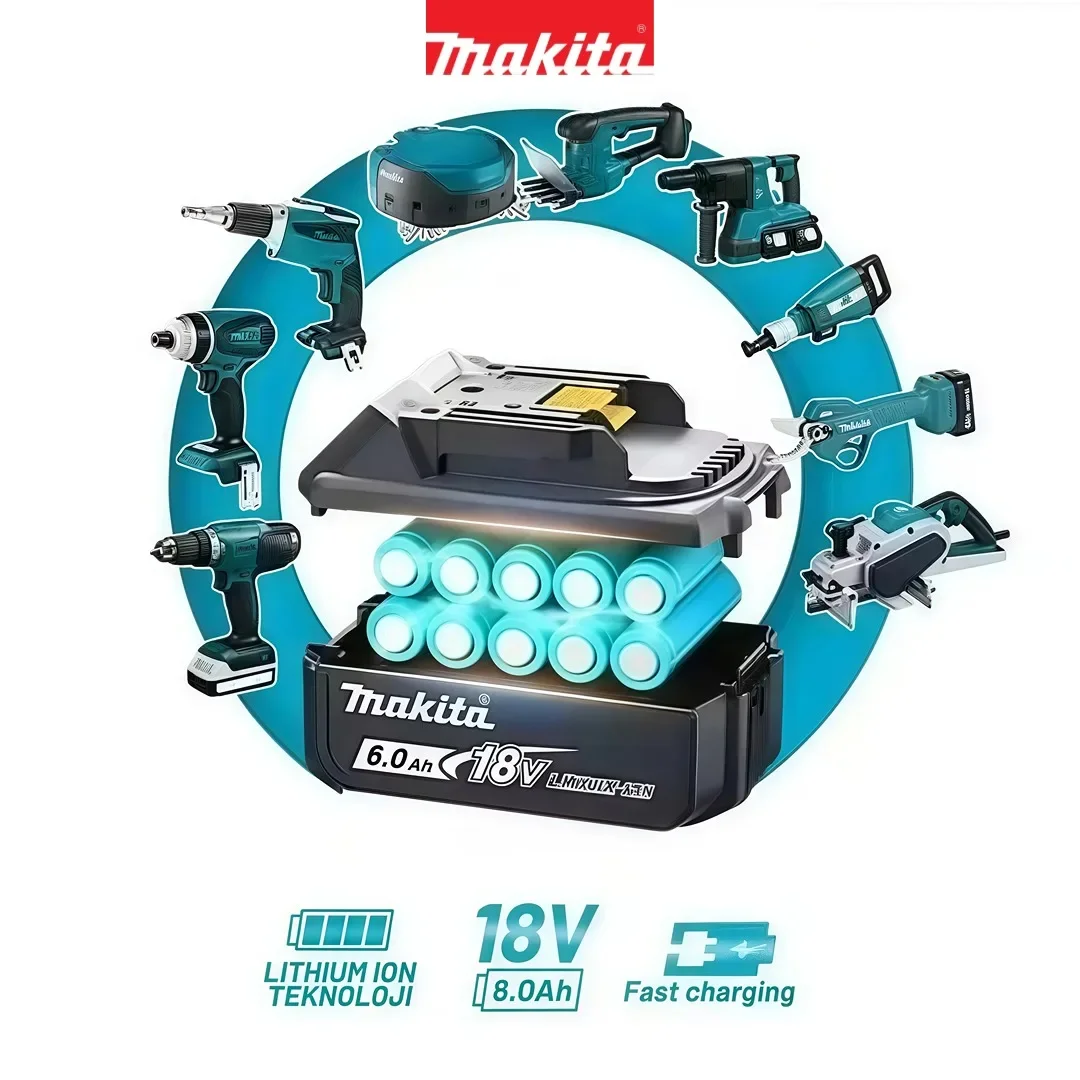 

Аккумуляторы Makita 18 В 6 Ач 18650 для аккумуляторной шайбы Makita DTD173, DGA404, DHW180, DHR242, ударная дрель, электроинструменты с отверткой
