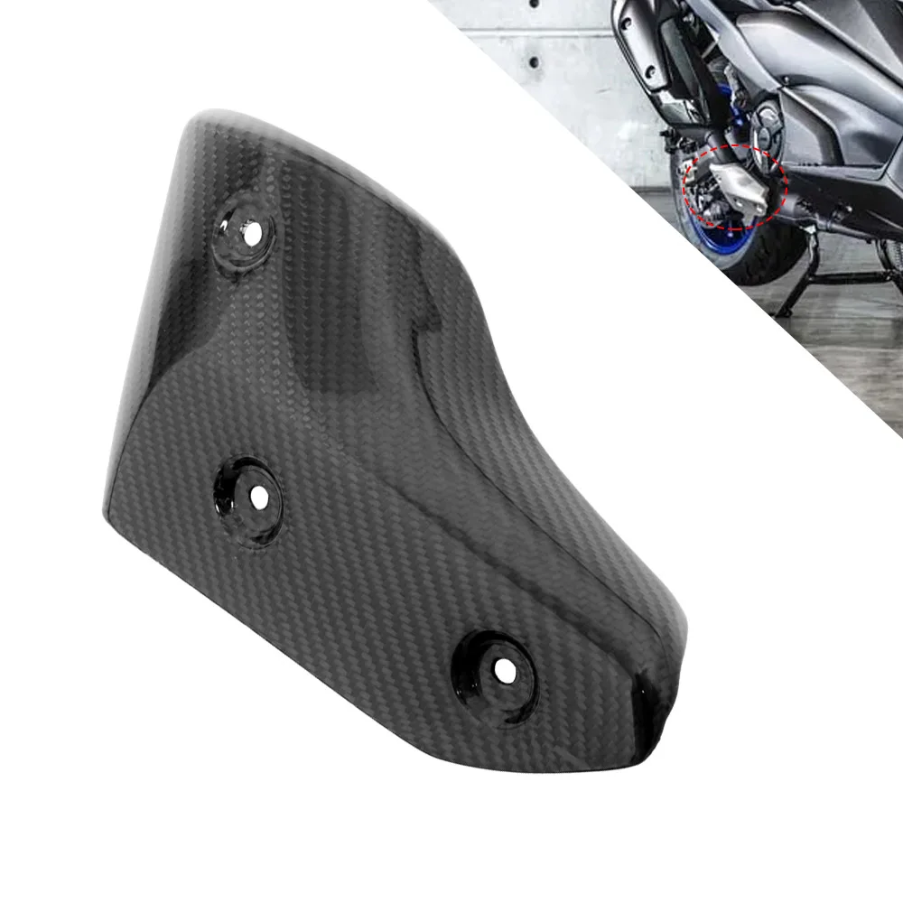

Motorcycle Part Carbon Fiber Front Exhaust Pipe Guard Protector Decorative Cover For YAMAHA T-MAX 560 530 Tmax560 Tmax530 17-21