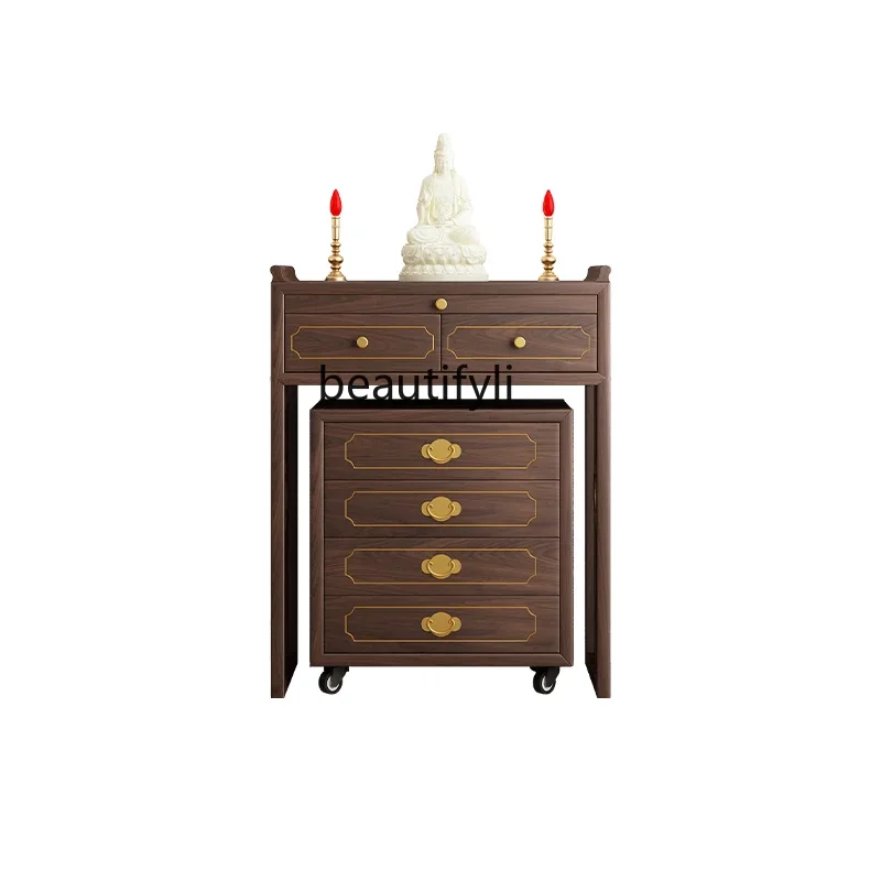 

A Prayer Altar Table Table Simple Solid Wood Altar Incense Burner Table Household Guanyin Bringer of Good Fortune