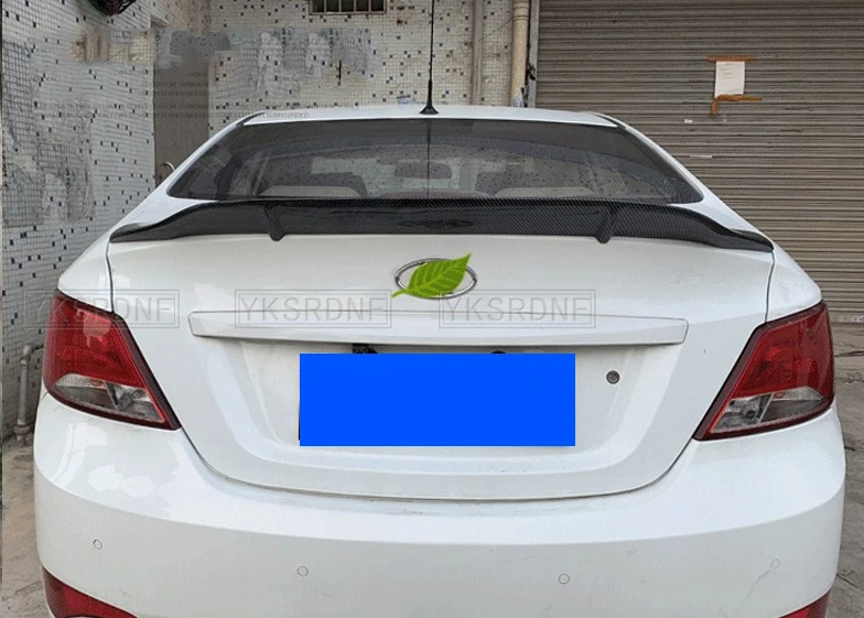 Spoiler for Hyundai Verna Accent 2010 - 2016 Carbon Fiber / FRP Rear R-Motion Accessories