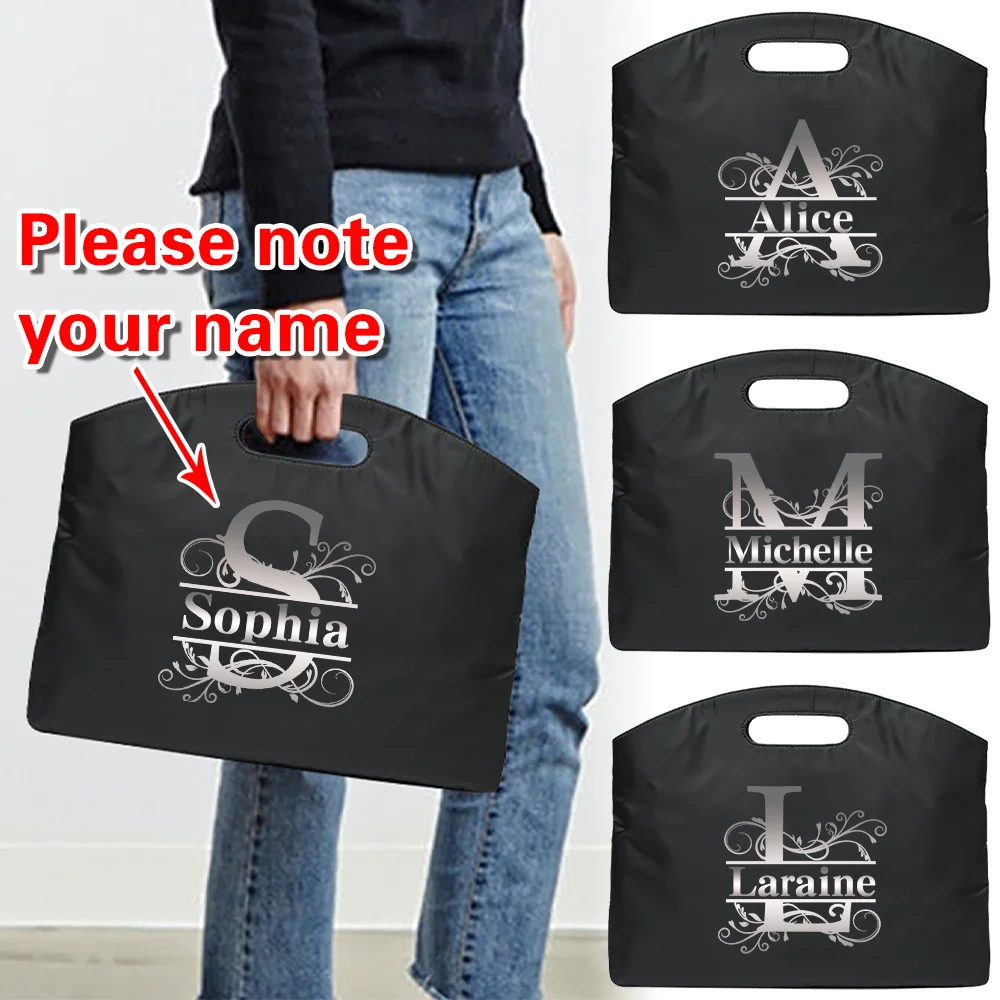 Personalized Customized Name Briefcase Women's Computer Document Handbag Work Commuting Business Laptop Bag Case Storage Pack