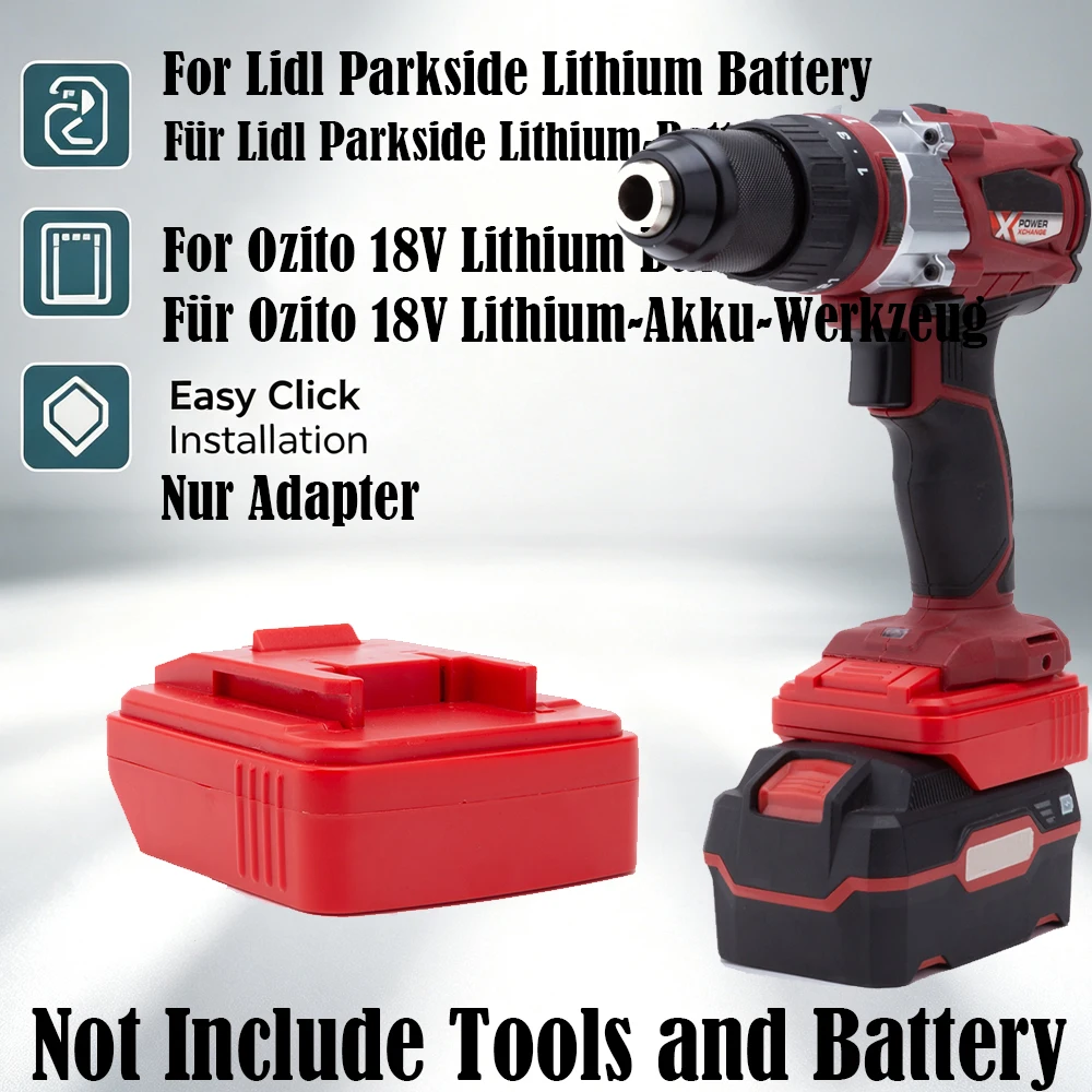 Image of 1 Stück Elektrischer Batterieadapter-Konverter für Lidl Parkside X20V Team Lithium-Batterie zur Verwendung mit Ozito 18V PXC tragbarem Akku-Bohrschrauber Ferramentas Elektrowerkzeug-Zubehör (Werkzeuge