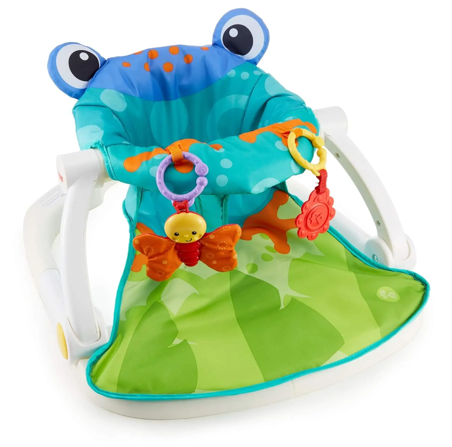 

Portable Baby Chair Sit-Me-Up Floor Seat With Developmental Toys & Hine Washable Seat Pad, Froggy