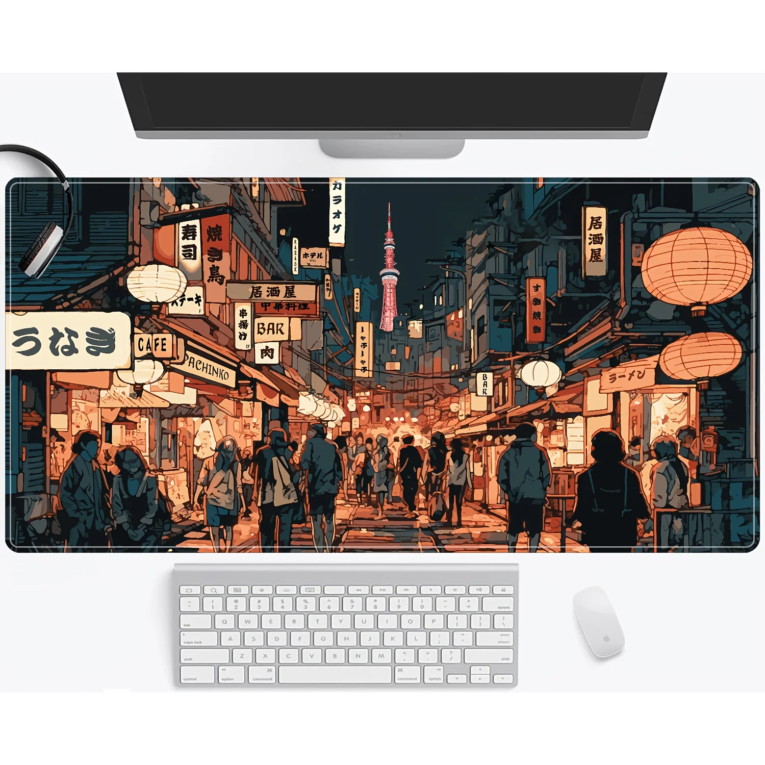 

Japanese Street Large Mouse Pad Deskpad Mat Non Slip Rubber Mouse Pads Mousepad Gamer Desk Organizer Pad for Computer Mouse