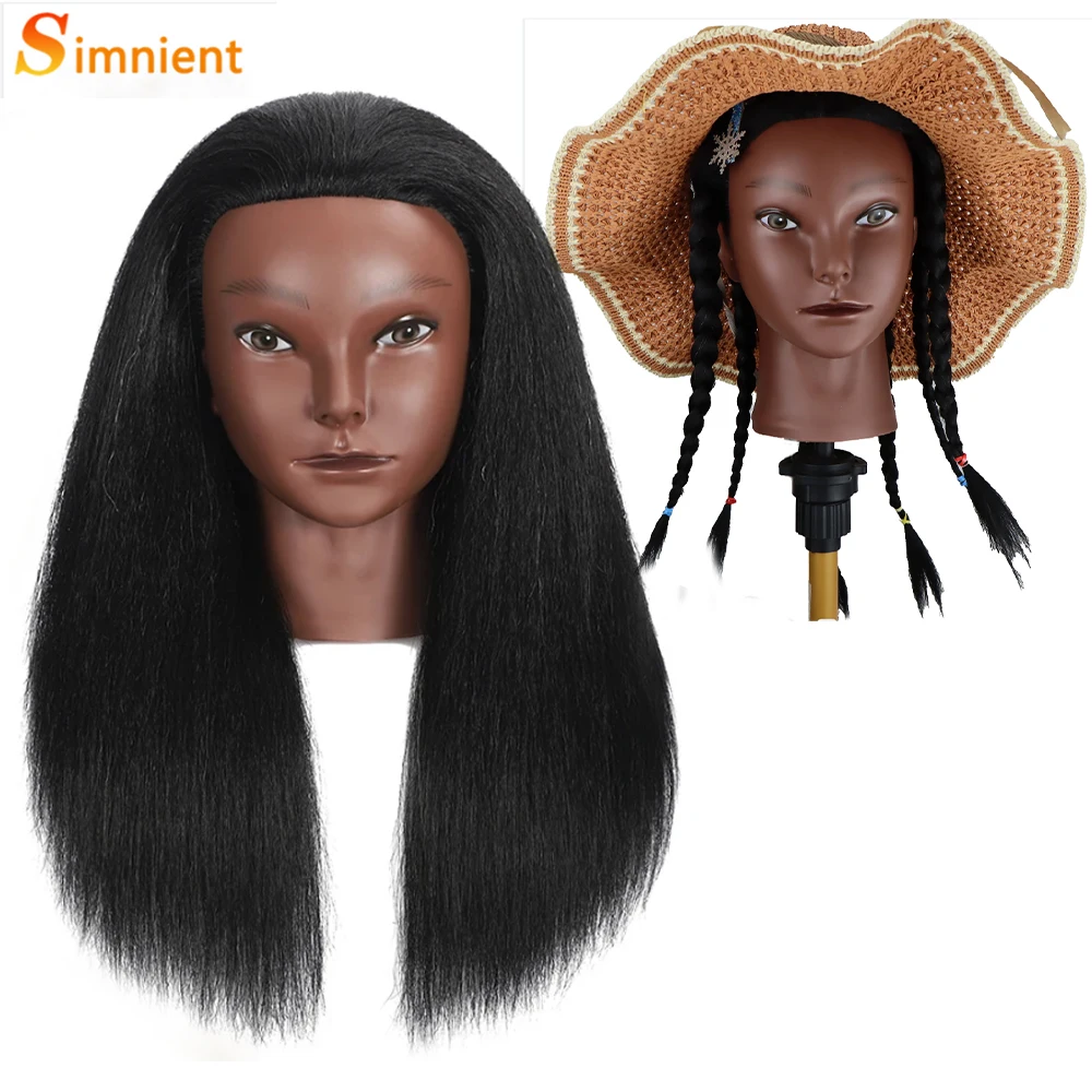 16 Inches Headdoll Mannequin Head 100% Real Hair for Cosmetology Manikin Doll Head Hairdresser Hairstylist Training Practice