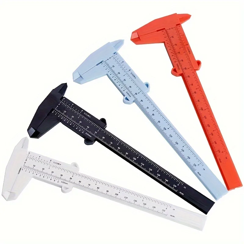 0-150/0-80mm Plastic Vernier Caliper, Mini Double Scale Ruler Gauge for Inside, Depth & Diameter Measurement