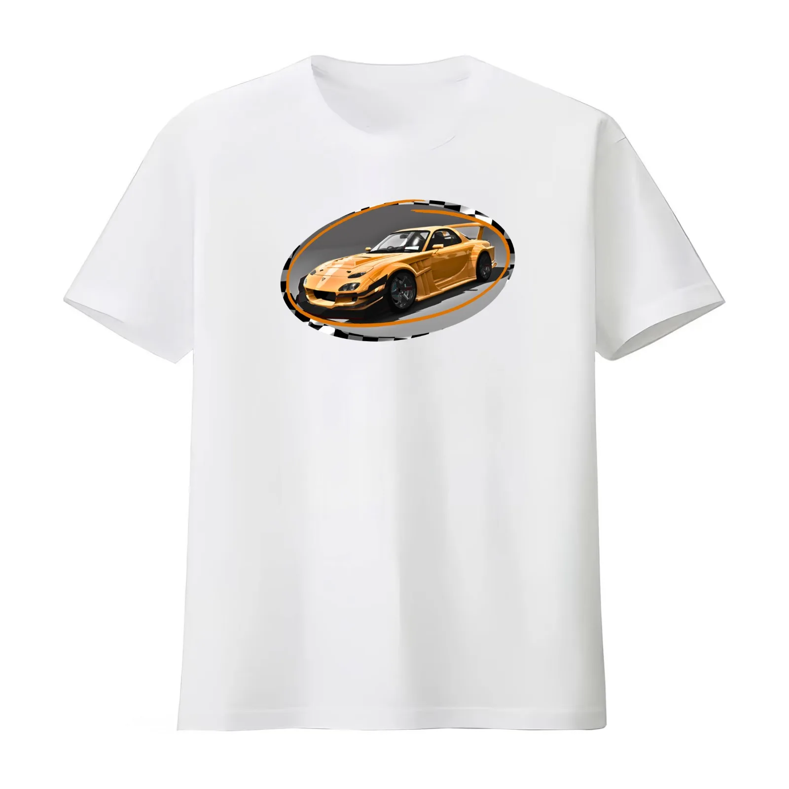 Cruisin' with Coffee: Car Mug Sticker T-Shirt Summer Casual Cotton Tee Oversized Streetwear Tops Vintage Graphic Print