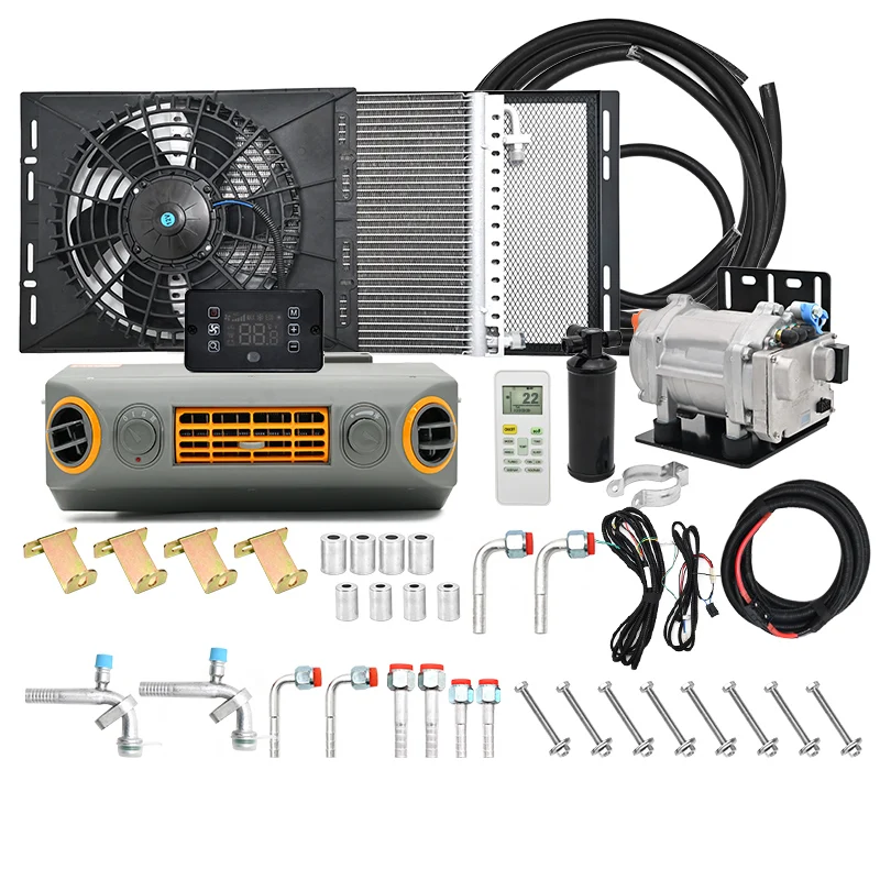 Universele Elektrische Compressor Auto A/C 12 V/24 V Truck Airconditioning Systemen Airconditioner Unit Voor Camper bestelwagen - afbeelding 1
